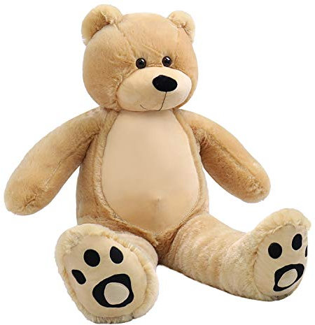 VERCART Ours en Peluche XXL Geant Joli Nounours Mignon Extra Doux Cadeau Noël la Naissance Anniversaire Enfant et Ami Teddy Bear Brun 92cm