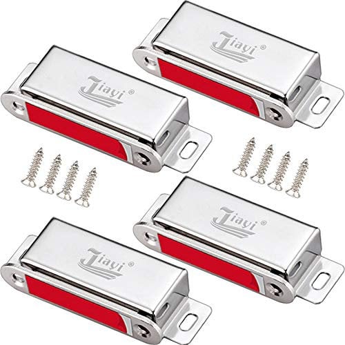 Magnetic Door Catch Heavy Duty Jiayi 4 Pack Cupboard Door Magnet 30KG Pull Stainless Steel Strong Wardrobe Door Magnetic Catch Latch for Kitchen Cabinet Door Closer Magnet Closure