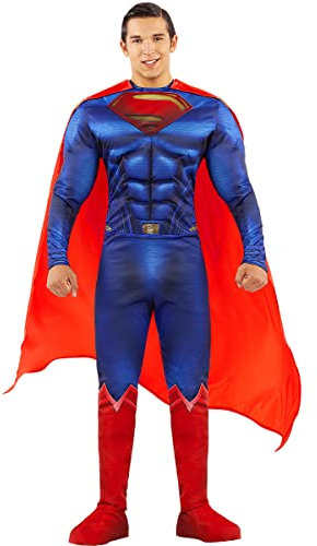 Funidelia Official Superman Costume for Men - Justice League, Man of Steel Fancy dress for Adults, Carnival, Halloween and Party Costumes - Size S