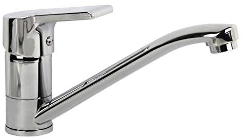 Cofan Grifo de Fregadero Monomando | Caño Bajo | Modelo Ross | Fabricado en Latón | Medidas 12 x 25 x 4 cm