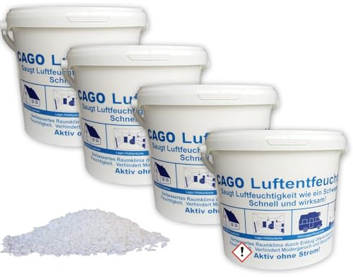 4x Luftentfeuchter Granulat 4,8 kg lose im 5 L Nachfülleimer 4er Set Nachfüllpack