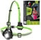 LUMEFIT Lauflicht mit Reflektoren, ideal zum Joggen und Laufen, mit 500 Lumen FrontTaschenlampe, 120° verstellbar, Laufgürtel mit rundum-Reflektoren, rotes Rücklicht, mit Akku (Grün)