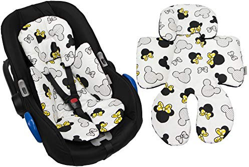 GaGaDumi Sitzverkleinerer aus Baumwolle – Universell für alle Babyschalen, Autositze, Kinderwagen und Hochstühle - hypoallergen (W4)