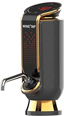 fhkwsh Versatore Vino Elettrico aeratore Decantatore Elettrico Veloce e Intelligente Decanter Automatico Vuoto Vuoto Tappo di Vino Rosso Vino Vino Electronic Vino Vino Vino Divisore (Color : Black)