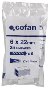 BOLSA 25 UDS TACO PLÁSTICO 10mm