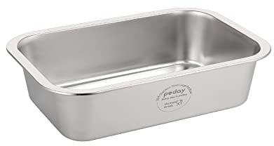 PEDAY Gamelle d'eau pour chien, en acier inoxydable de qualité humaine, pour chiens de taille moyenne et grande - Argent classique