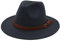 Faringoto Fedora Hut Damen Wollfilz Vintage Kirche Damenhut Unisex breite Krempe, dunkelgrau, 58