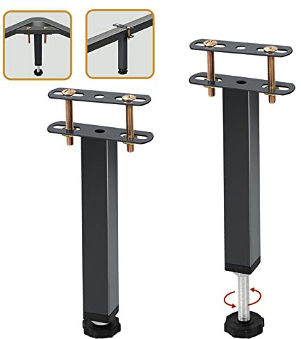 Verstellbares, robustes Metall-Bettlattenverstärkungs-Set – Mittelstütze (2 Stück, 25,4 cm bis 32 cm)