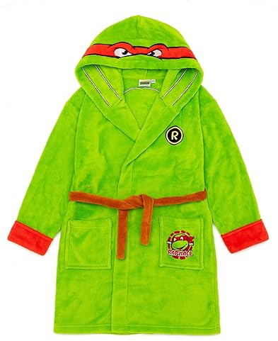 Teenage Mutant Ninja Turtles Jungen grüner Kapuzenbademantel | Verwandeln Sie sich mit diesem Kostüm-Bademantel in einen Helden | Ideal für aufregende Nächte des Spielens und der Bequemlichkeit