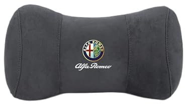 Auto Nackenkissen für Alfa Romeo Stelvio Giulia Giulietta Sportiva Mito, Autositz Kopfstütze, Bequeme Auto Kissen Rücken Taille Kissen Unterstützung, Weiche Kopfkissen Zum Fahren Und Reisen,C Black