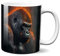 Hustling Sharks® Tasse mit Tier - Leuchtender Gorilla - Geschenk Kaffeetasse - 330ml Spülmaschinenfest, Keramik - weiß, Tassen mit Tiermotiv, Tasse Motivation, Tasse Büro, Tasse Gorilla