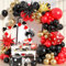 Casino Deko Ballon Girlande Set, 104 Stück Rot Schwarz Gold Metallic Latex Luftballon Girlande mit Würfel Krone Stern für Damen Herren Kasino Nacht Las Vegas Motto Geburtstag Party Dekoration