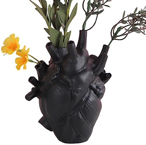 Zankie Anatomische Herzvase – kreative herzförmige Blumenvase, Kunstharz-Blumentopf, menschliche Herzvase | Herzförmige Skulptur für die Tischdekoration zu Hause