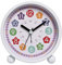 GDWD Wecker Kinder für Jungen Mädchen, Kinderwecker Digital Ohne Ticken, Lernwecker Lernuhr Weckuhr Kinderuhr Snooze Analog Lichtwecker, Quarzwecker mit Nachtlicht, Batteriebetrieben Weckuhr (Weiß)