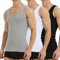 Falechay Unterhemd Herren Tank Top 3er Pack Baumwolle Feinripp ärmellos Muskelshirtst Männer Sportunterhemden Schwarz Weiß Grau M