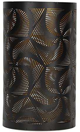 Small Lamp Shade, E27 E26 Black Carved Windmill Shadow Metal Hollow Out Lamp Shade for Table Lamp Bedroom Bedside Decor, 4.7x7.9 Inch