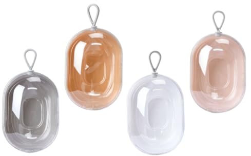 Housoutil 4pcs Egg Storage Box for Makeup Sponges Powder Puff Cases Holder Compact for Travel