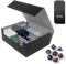 Smgbway Deck Box per carte Magic the Gathering, scatola magnetica con 8 divisori per carte, 7 dadi poliedrici per 1800 + carte, super grande capacità, in pelle PU (nero grigio, 1800+)