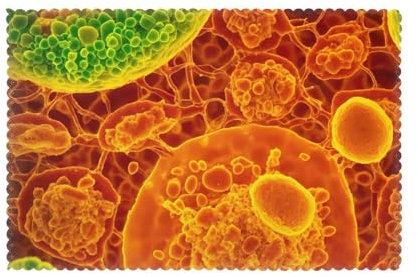 Platzsets für Esstisch, Motiv: Adherent eukaryontische Zellen, die durch einen Mikroskop-Druck gesehen werden, waschbar, für Zuhause, Küche, Esszimmer, 30,5 x 45,7 cm, 6 Stück