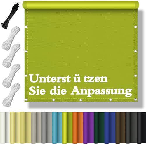 Sonnensegel Wasserdicht Rechteckig, Schattentuch UV-Schutz Sunsegel Reißfest Maschinenwäsche mit Ösen und Seil für Garten Balkon Terrasse Zaunblende AußEnbereich Schwimmbad 4.5x6M - Gelbgrün