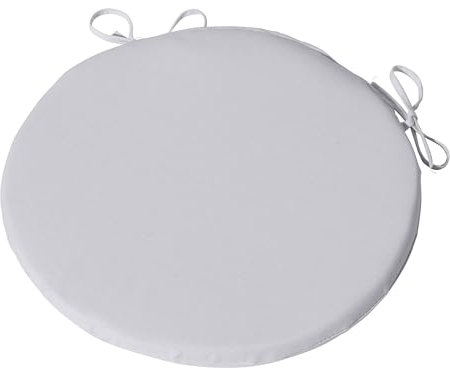 Dehner Sitzkissen Veneto, rundes Stuhlkissen, wasserabweisend, Ø 40 cm, Höhe 4 cm, Baumwolle/Polyester/Viskose, hellgrau