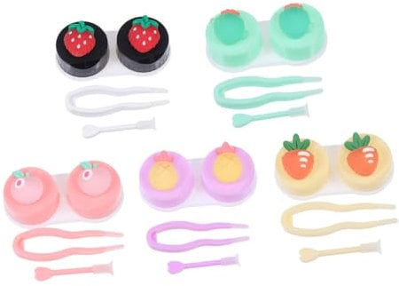 Hoement 5pcs Portable Lens Cases Assorted Color Holders for and Outdoor Use Material Lens Containers for Safe Storage