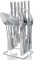 24 Piece Cutlery Set, Stainless Steel Cutlery Set with Holder Service for 6,Mirror Polished Tableware Set for Home Kitchen, Dishwasher Safe (Silvery)