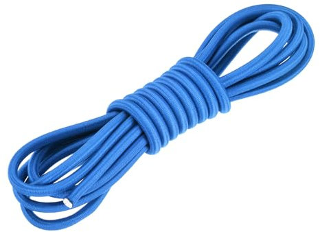 DMiotech 6mm Shock Cord, 3 M Blue Bungee Cord Tent Pole Shock Cord Round Elastic Kayak Rope Stretch String Marine Grade Heavy Polyester for DIY Projects Tie Downs