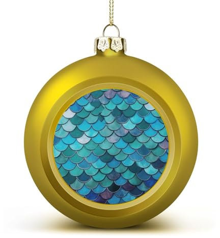 Weihnachtskugel-Ornamente, Meerjungfrau-bedruckte Weihnachtskugeln, hängende Weihnachtskugeln, Halloween-Deko-Kugeln