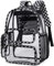 BTOOP Transparenter Rucksack, strapazierfähig, transparent, 43,2 cm, für Damen, Herren, Erwachsene, Arbeit, Festival, Sport, Reisen, Schwarz/Weiß kariert, Medium, Durchsichtiger Rucksack