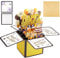 3D Pop Up Karte Geburtstag, Happy Birthday Karte, Schwarze Gold 3D Geburtstagskarte Pop Up, Birthday Card mit Umschlägen und Karten, für Frauen Männer Familie Freunden