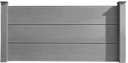 HORI® WPC Sichtschutz-Anbauelement halbhoch 173×90 cm anthrazit – Lamellen-Windschutz Gartenzaun XXL, Stecksystem Panel für Aufschraub- oder Betonpfosten, wetterfest splitterfrei Aufschrauben Grau