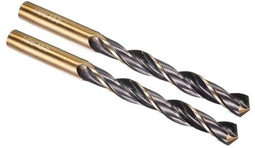 PATIKIL 12mm Drill Bit M2 High-Speed Steel 118° for Metal 2 Pack | Jobber Straight Shank 118° Nitriding Black and Gold Finish for Stainless Steel Hard Metal