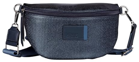 TOM TAILOR cross body bag Rosie Canvas Belt Bag Metallic Blue dark blue