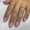 GlamRays Ongles Courts à Presser avec Gel Solide, Carré Rayures Blanches French Tip Ongles Faux Brillants Tendance Autocollants Simples 24 Pièces
