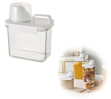 Eruceky Cereali Dispenser con Beccuccio Versabile, Dispensa Cucina Organizer con Coperchio, Contenitore per Riso, Conservazione di Cereali Pasta Farina Cibo per Animali Domestici