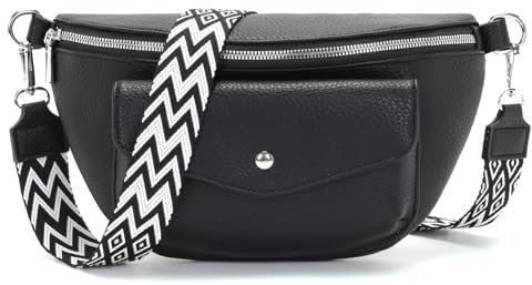 Atgbiem Marsupio Donna PU Pelle Nera Elegante Borsa Tracolla Piccola a Mezzaluna - Regalo Compleanno Originale 2025