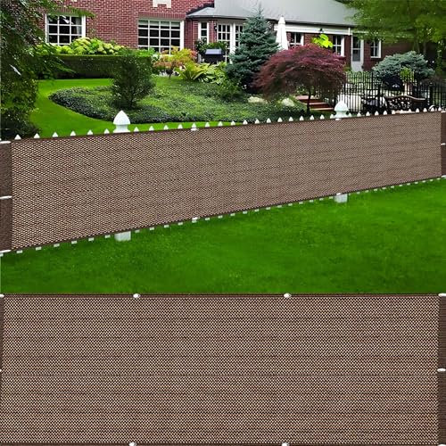 QINLIQIN Sichtschutz Zaun 40 x 160 cm Balkonverkleidung Ohne Bohren Uv-Schutz Wind Und Wetterfest mit Ösen, Nylon Kabelbinder Und Kordel für Balkon Geländer, Braun