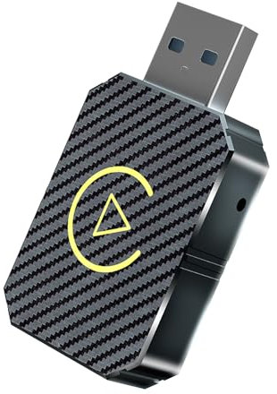 Adaptador Inalámbrico Carplay, 2 En 1 Carplay Inalambrico y Android Auto, USB C/A, Car Play Inalámbrico con iOS 10+ y Android 11+, Convierte Cable a Inalámbrico