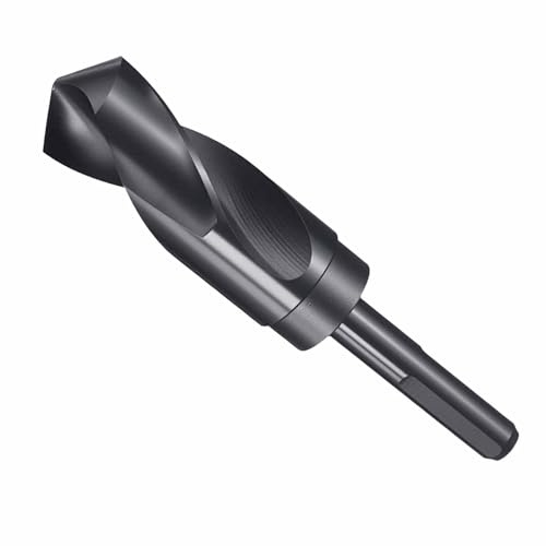 CoCud Drill Bit 30mm Diameter 1/2 Shank 3-Flat 4341 HSS | High Speed Steel Reduced Shank Bits Nitriding Black 118° Angle - (Applications: for Drilling Plastic Wood)