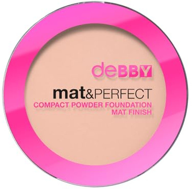 Debby by DEBORAH Mat & Perfekt, Compact Powder Foundation Mat Finish 01, kompaktes Make-up, wasserfestes Pulver