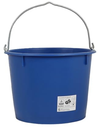 Systafex Baueimer Mörteleimer Putzeimer Kranbar Kunstoffeimer Zementeimer mit Metallbügel BAU Eimer Schutteimer (5, 12 Liter)