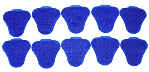 10pcs Triangle Urinal Screen Deodorizers, Scented Anti Splash Urinal Mats with Long Lasting Fragrance for Men's Restroom, Silicone Drainage Design for Offices Restaurants and Hospi (Blue)