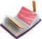 10 Couleurs Porte Cartes de Crédit Femme Homme Cuir - 26 Fentes (Violet)