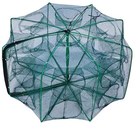 EASY BIG Foldable Bait Trap Fishing Net - Hand Cast Cage for Catching Fish Shrimp Crab Crawfish