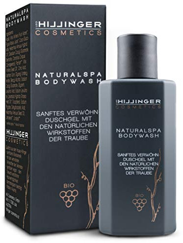 HILLINGER COSMETICS - BIO Naturalspa Bodywash – sanftes, veganes Duschgel mit der natürlichen Kraft der BIO-Traube - hochwertige Naturkosmetik Körperpflege für Männer & Frauen - 200 ml
