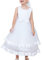 Sunny Fashion Robe Fille sans Manches Blanc Robe de Bal Princesse Mariage Partie Robe Ceremonie Fille 7 Ans