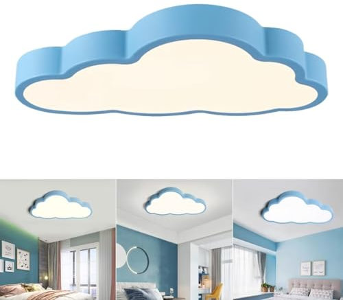 GUANSHAN 36W Ultra Thin 5cm LED Deckenleuchte Kinderzimmer Deckenleuchte Dimmbar Clouds Deckenbeleuchtung Cloud Lampe Mit Fernbedienung Für Jungen Mädchen Schlafzimmer, Kindergarten