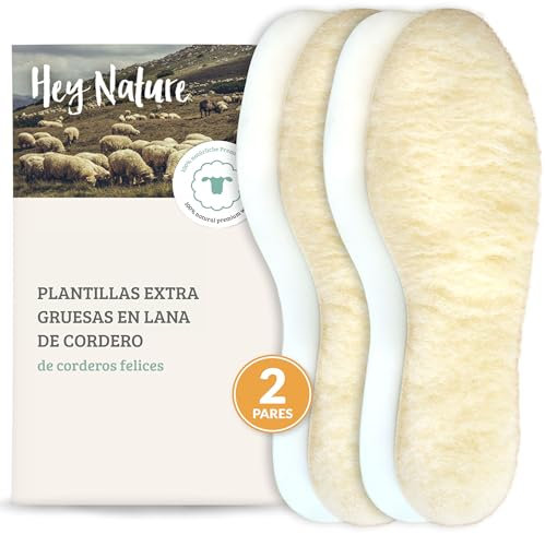 Hey Nature 2 Paar Lammwolle Einlegesohlen warm, natürliche Wärmesohlen. Mit Einlegesohlen Winter warm überstehen. Schuheinlagen Winter, besser als beheizbare Einlegesohlen. Wolle nicht Lammfellsohlen