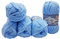 5 x 100 Gramm Alize Velluto Strickwolle, Babywolle, 500 Gramm Wolle Super soft Bulky (hell blau 218)